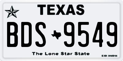 TX license plate BDS9549