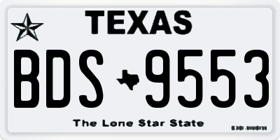 TX license plate BDS9553