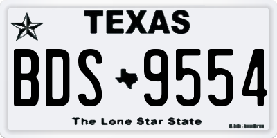 TX license plate BDS9554