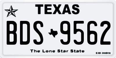 TX license plate BDS9562