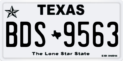 TX license plate BDS9563