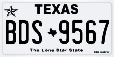 TX license plate BDS9567