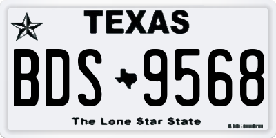 TX license plate BDS9568