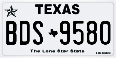 TX license plate BDS9580