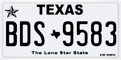 TX license plate BDS9583