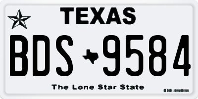 TX license plate BDS9584