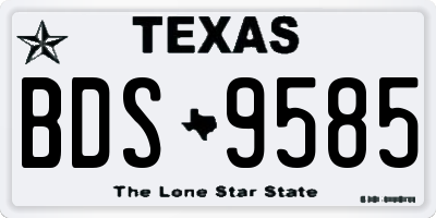 TX license plate BDS9585