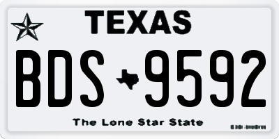 TX license plate BDS9592