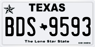 TX license plate BDS9593