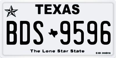 TX license plate BDS9596