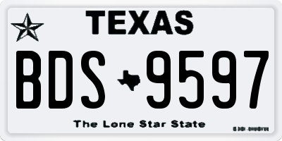 TX license plate BDS9597