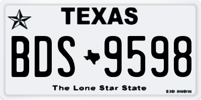 TX license plate BDS9598