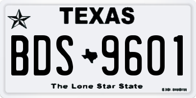 TX license plate BDS9601