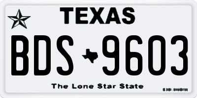 TX license plate BDS9603