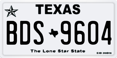 TX license plate BDS9604