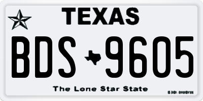 TX license plate BDS9605