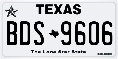 TX license plate BDS9606