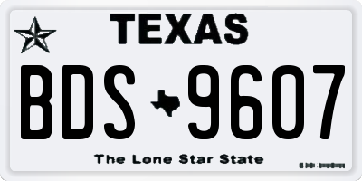TX license plate BDS9607