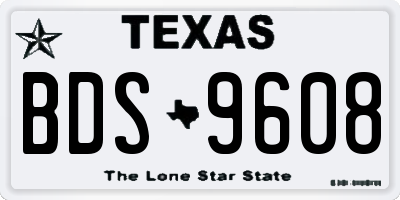 TX license plate BDS9608