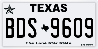 TX license plate BDS9609