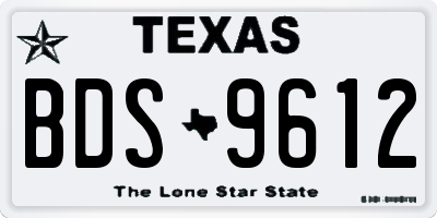 TX license plate BDS9612