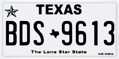 TX license plate BDS9613