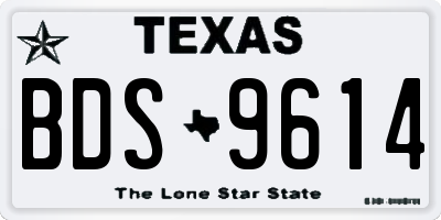 TX license plate BDS9614