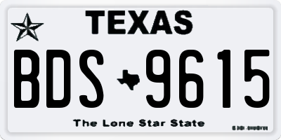 TX license plate BDS9615