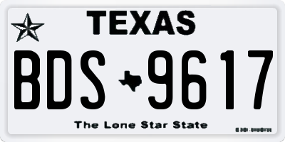 TX license plate BDS9617