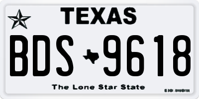 TX license plate BDS9618