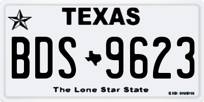 TX license plate BDS9623