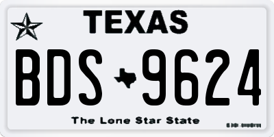 TX license plate BDS9624