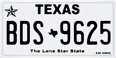 TX license plate BDS9625