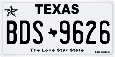 TX license plate BDS9626