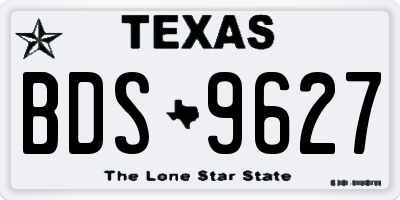 TX license plate BDS9627