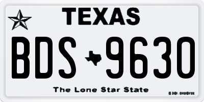 TX license plate BDS9630