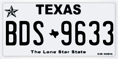 TX license plate BDS9633