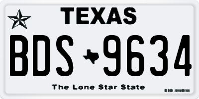 TX license plate BDS9634