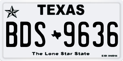 TX license plate BDS9636
