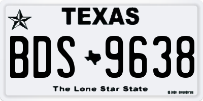 TX license plate BDS9638