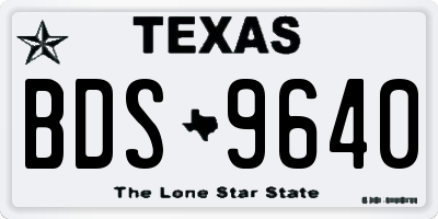 TX license plate BDS9640