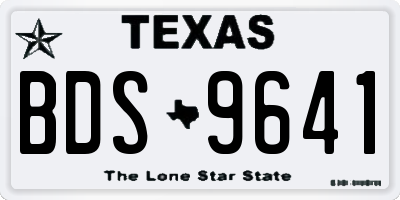 TX license plate BDS9641