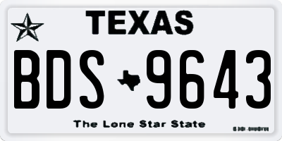 TX license plate BDS9643