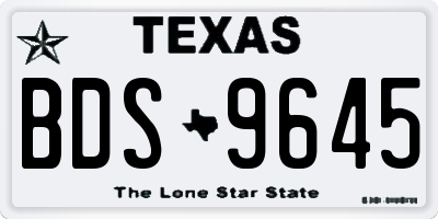 TX license plate BDS9645