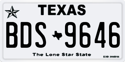 TX license plate BDS9646