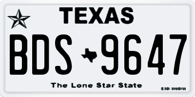 TX license plate BDS9647