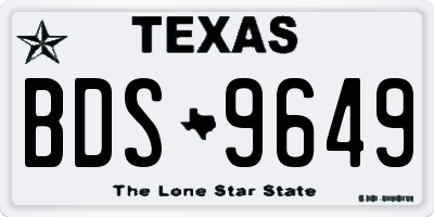 TX license plate BDS9649