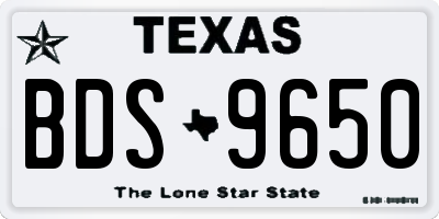 TX license plate BDS9650
