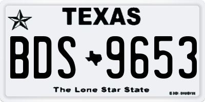 TX license plate BDS9653
