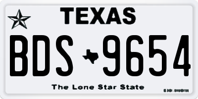 TX license plate BDS9654